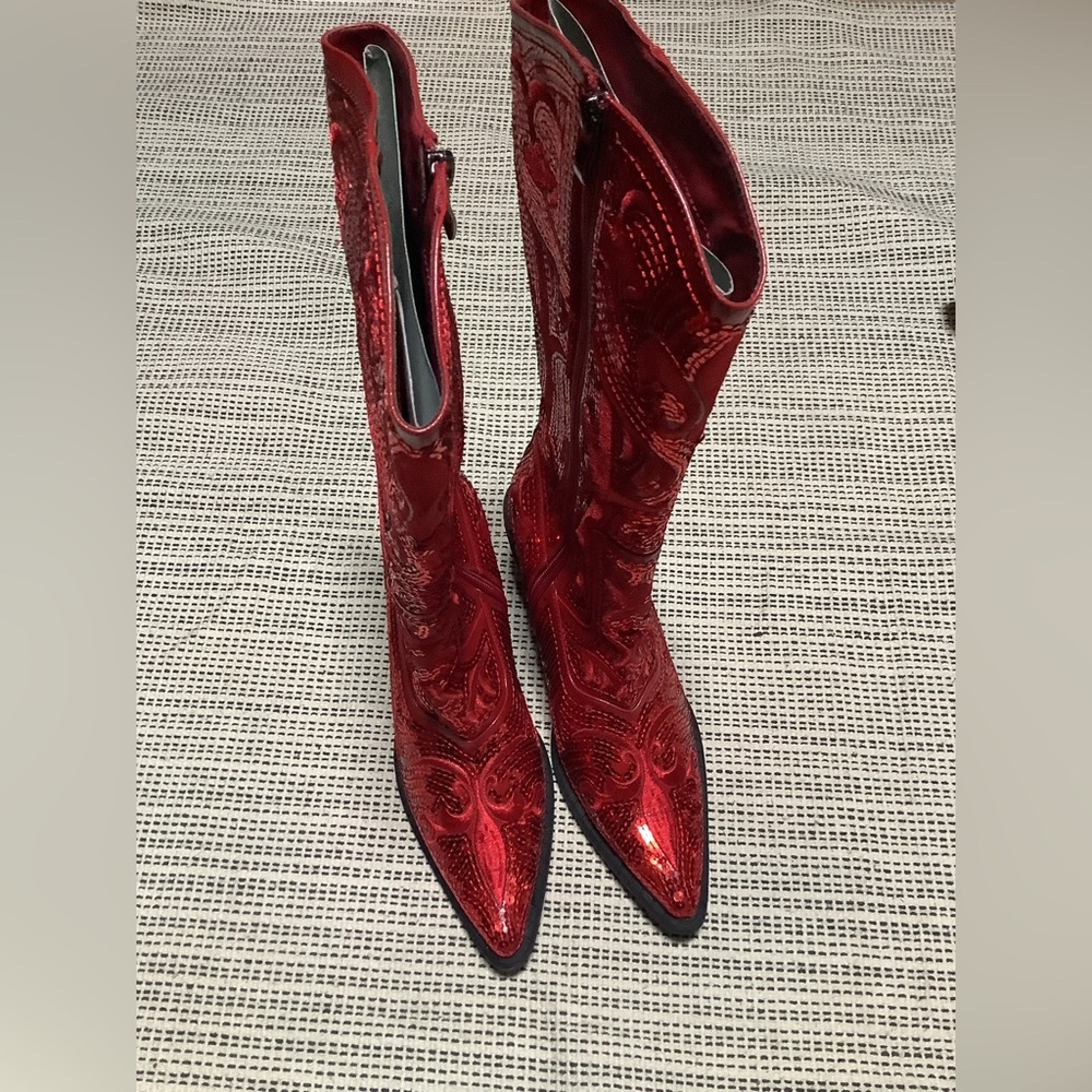 John Fashion sequin embroidered boots